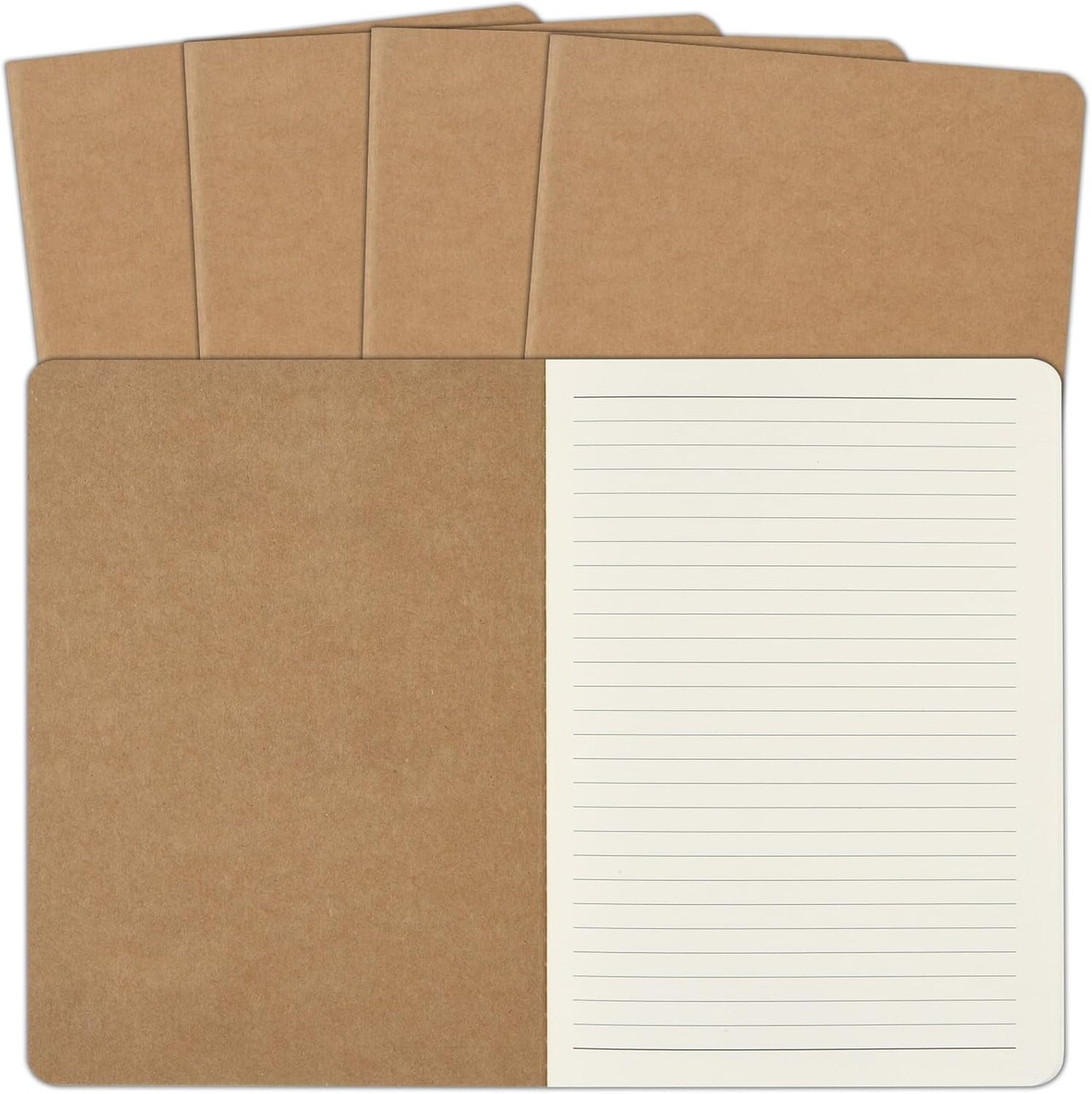 5 Pack A5 Kraft Notebooks Bulk, 8.15x5.5 Inches Lined Paper Journaling Notebooks, Notebooks for Work, Composition Notebooks for School, Journal Notebooks for Office